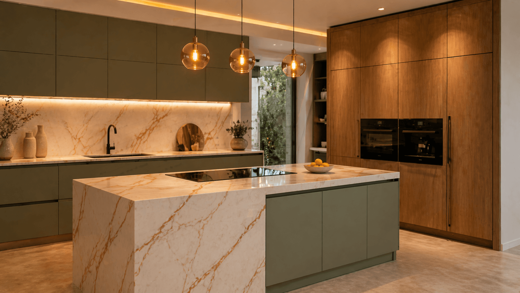 Modular Kitchen Trends 2026 for NCR Homes — Handle-less Fronts, Waterfall Islands and the End of the Overhead Loft
